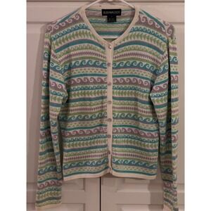 Bushwacker Women's Pastel‎ Knit Cardigan Sweater Multicolor Size L